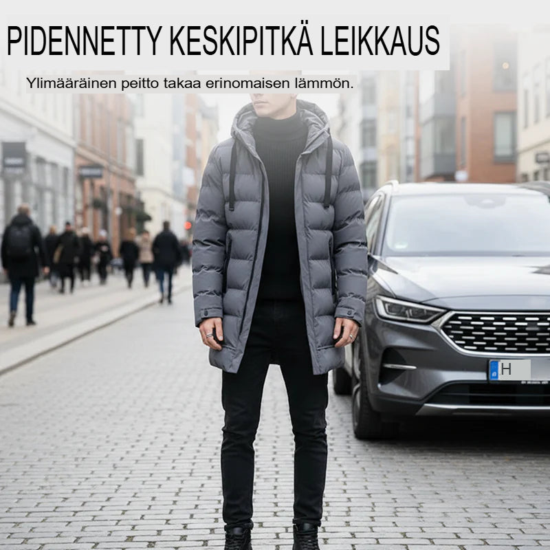 ⌛ Vain 3 päivää jäljellä – 50 % alennus kaikesta! ⏰ Miesten toppatakki hupulla, keskipitkä 🔥 Ilmainen toimitus 🔥