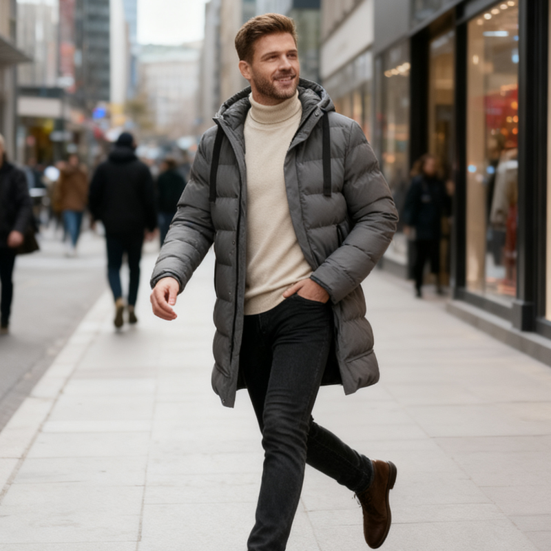 ⌛ Vain 3 päivää jäljellä – 50 % alennus kaikesta! ⏰ Miesten toppatakki hupulla, keskipitkä 🔥 Ilmainen toimitus 🔥